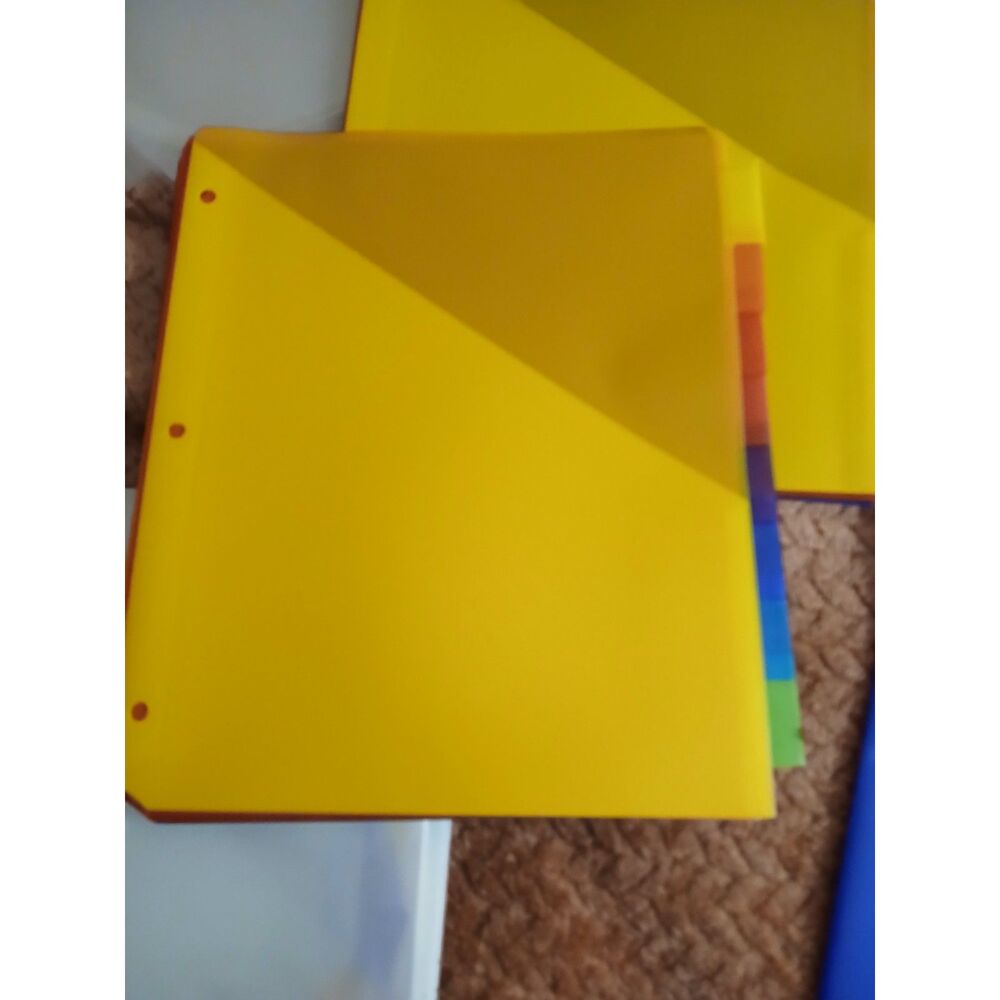 2 Sets 8-Tab Plastic Pocket Binder Dividers Multicolor 3-Ring Organizer
